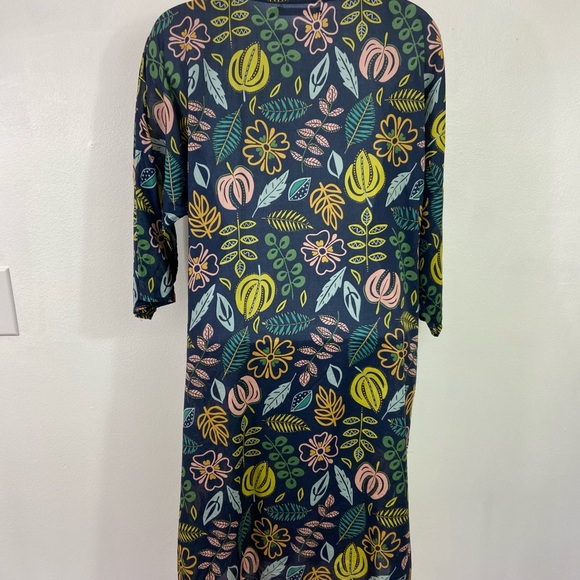 Gudrun Sjoden Women’s Shirt Dress Floral Organic Cotton Midi Medium Lagenlook - Picture 2 of 9